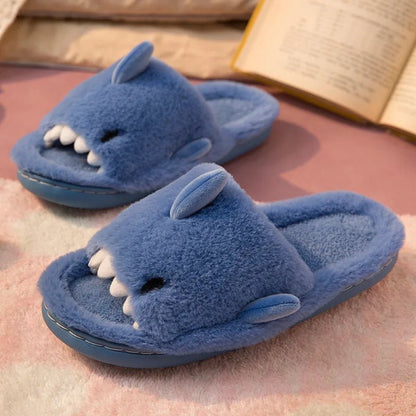 Cartoon Shark Wool Slippers - Cozy Comfort for Autumn and Winter