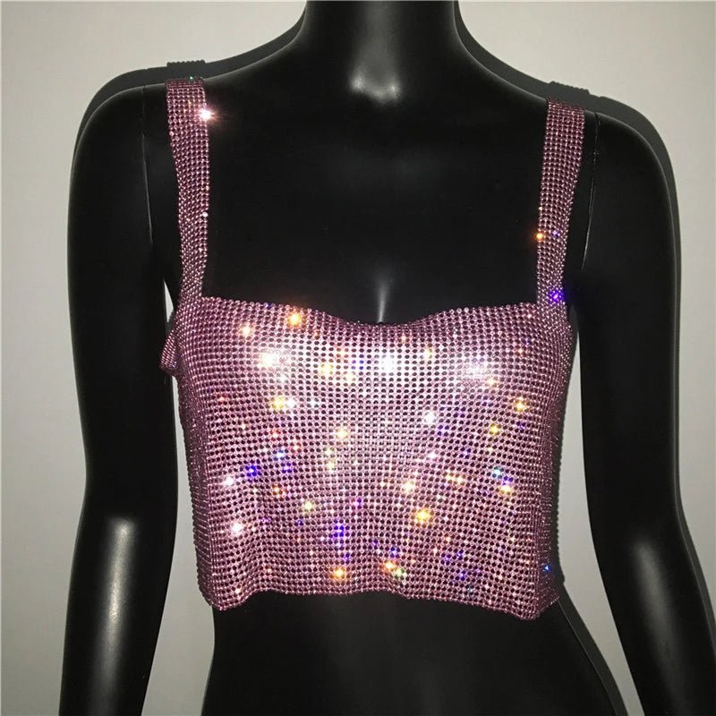 Dazzling Crystal Nightclub Crop Top 2023