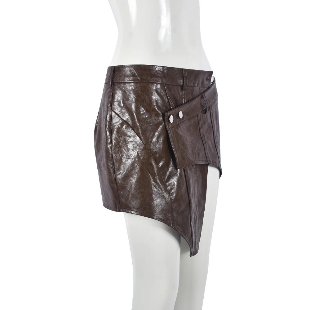 Sultry Chic Leather Pleated Mini Skirt