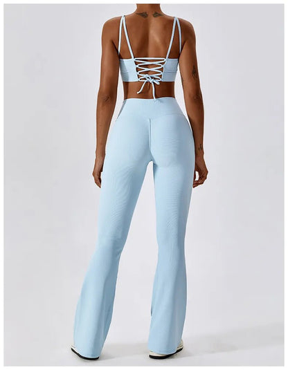 Elegance in Motion Flare Leggings - High Waist Wide Leg Pants