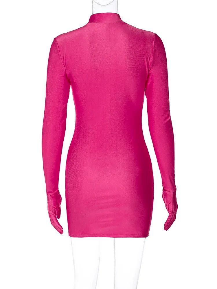 Dulzura Y2K Solid Sleeve Mini Dress