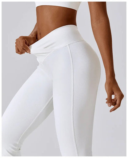 Elegance in Motion Flare Leggings - High Waist Wide Leg Pants