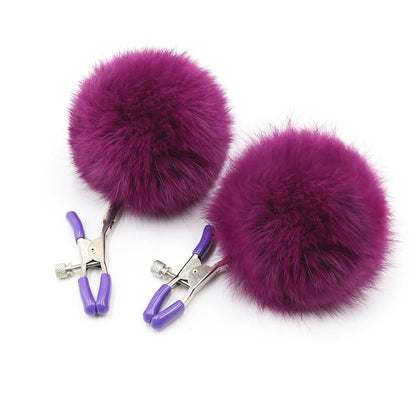 Adjustable Fur Furry Nipple Clips