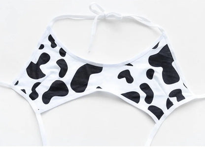 Cow Print Micro Bikini: Playful Chic