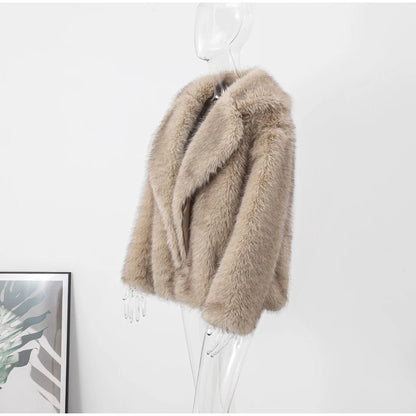 Luxury Fluffy Faux Fur Winter Coat