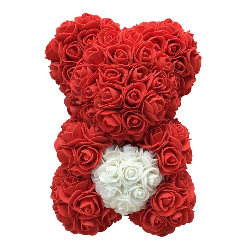 Floral Elegance: 25cm Rose Teddy Bear – A Perfect Valentine's Day Gift