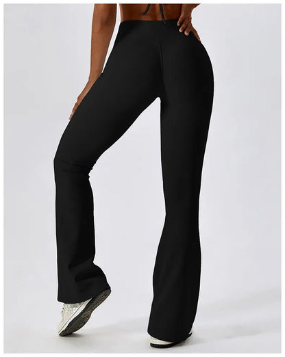 Elegance in Motion Flare Leggings - High Waist Wide Leg Pants