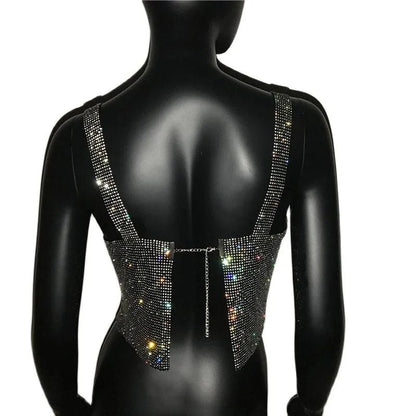 Dazzling Crystal Nightclub Crop Top 2023