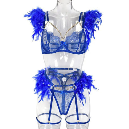 MUZISKAT Feathered Luxury Lingerie Set