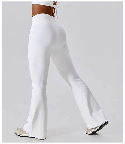 Elegance in Motion Flare Leggings - High Waist Wide Leg Pants